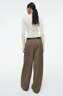 COS CREW-NECK MERINO WOOL TOP OFF-WHITE