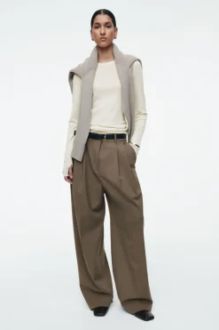 COS CREW-NECK MERINO WOOL TOP OFF-WHITE