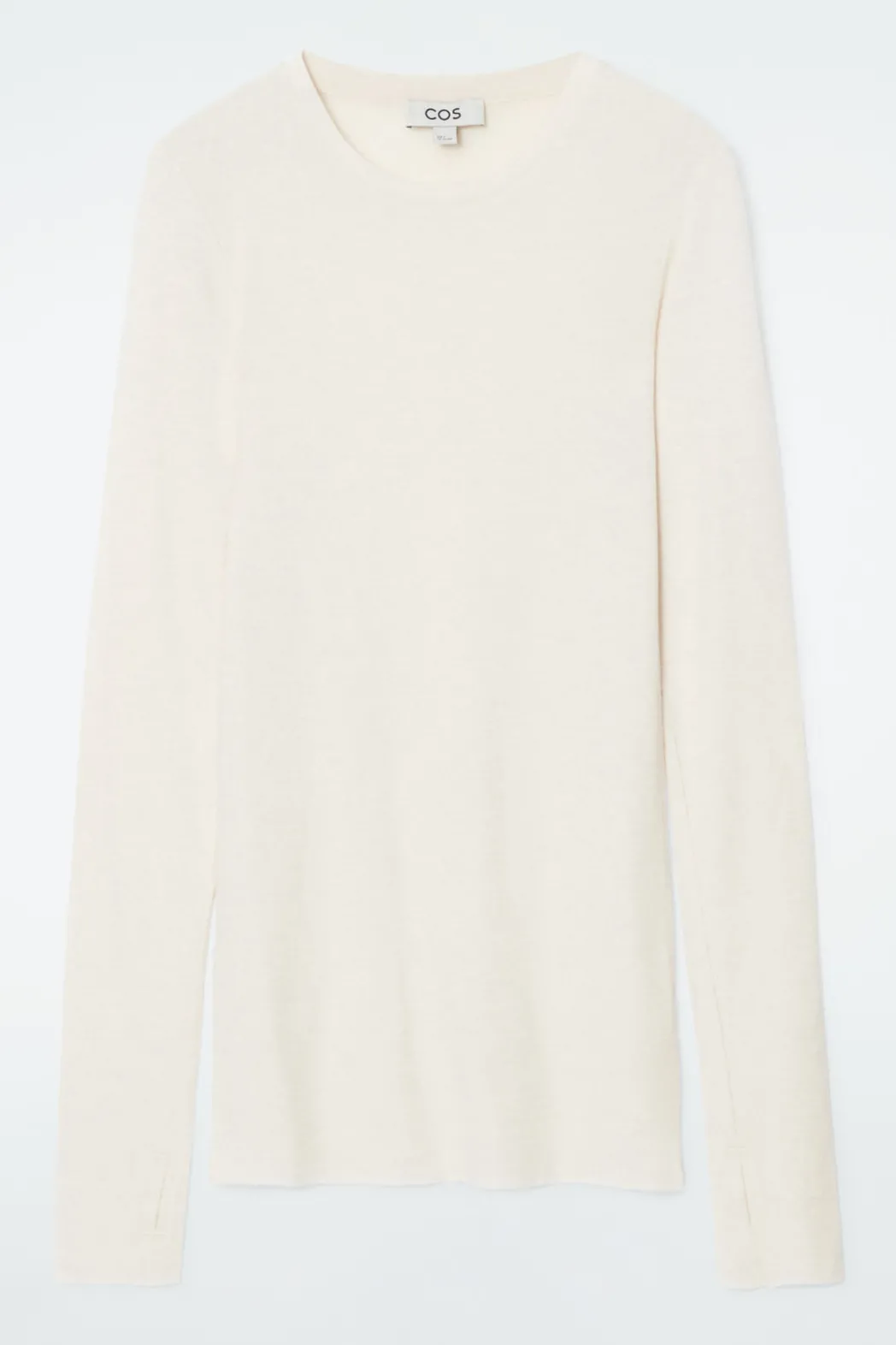 COS CREW-NECK MERINO WOOL TOP OFF-WHITE