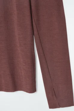 Sale COS CREW-NECK MERINO WOOL TOP BROWN