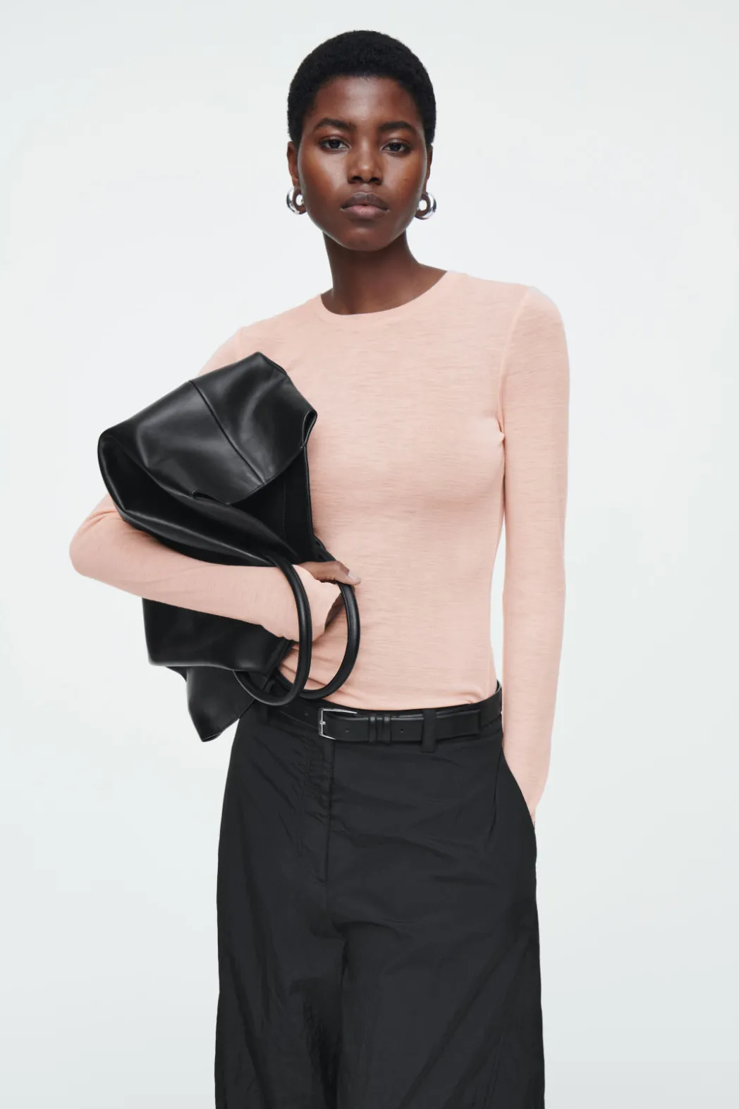 Online COS CREW-NECK MERINO WOOL TOP PEACH