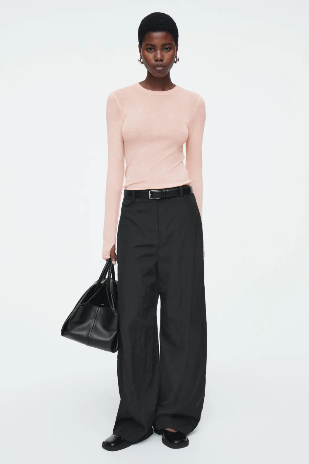 Online COS CREW-NECK MERINO WOOL TOP PEACH