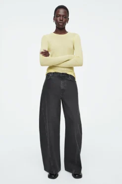 Sale COS CREW-NECK MERINO WOOL TOP LIGHT YELLOW
