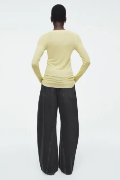 Sale COS CREW-NECK MERINO WOOL TOP LIGHT YELLOW