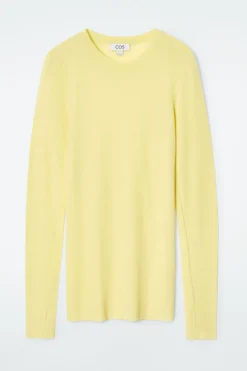 Sale COS CREW-NECK MERINO WOOL TOP LIGHT YELLOW