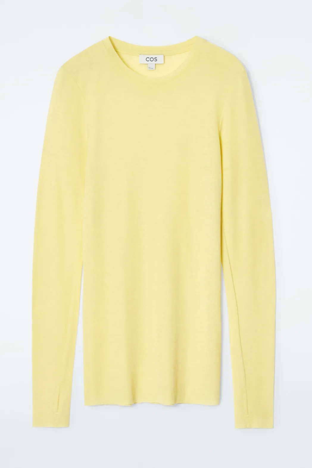 Sale COS CREW-NECK MERINO WOOL TOP LIGHT YELLOW