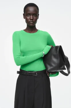 Online COS CREW-NECK MERINO WOOL TOP BRIGHT GREEN