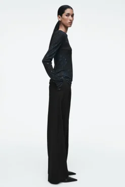 New COS CREW-NECK MERINO WOOL TOP MULTICOLORED