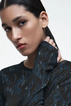 New COS CREW-NECK MERINO WOOL TOP MULTICOLORED