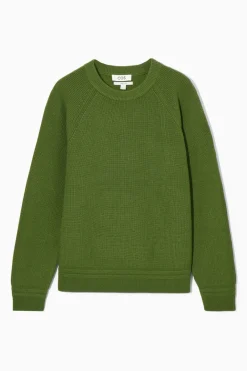 COS CREW-NECK WOOL SWEATER GREEN