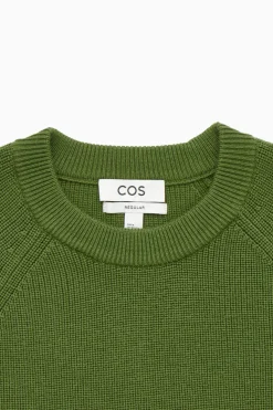 COS CREW-NECK WOOL SWEATER GREEN