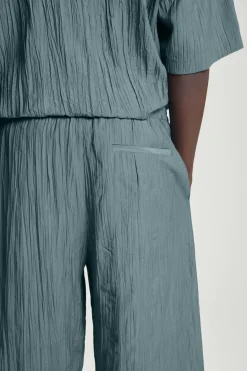 Hot COS CRINKLED WIDE-LEG PANTS BLUE