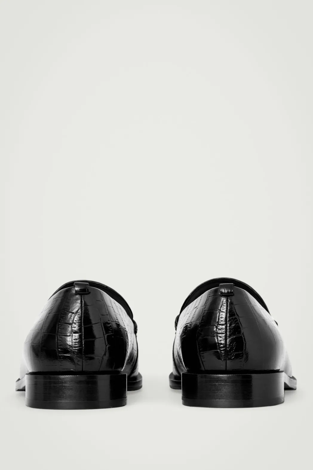 Hot COS CROC-EFFECT LEATHER LOAFERS BLACK