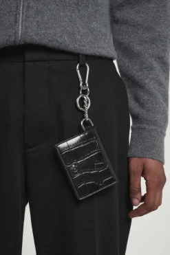 Clearance COS CROC-EFFECT LEATHER WALLET BLACK