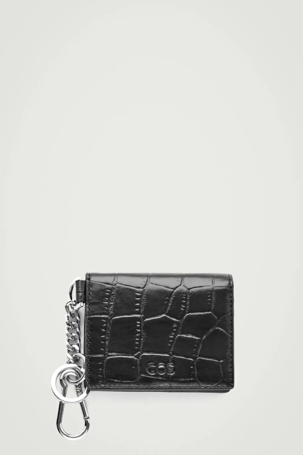 Clearance COS CROC-EFFECT LEATHER WALLET BLACK