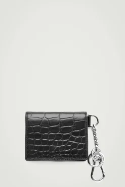 Clearance COS CROC-EFFECT LEATHER WALLET BLACK
