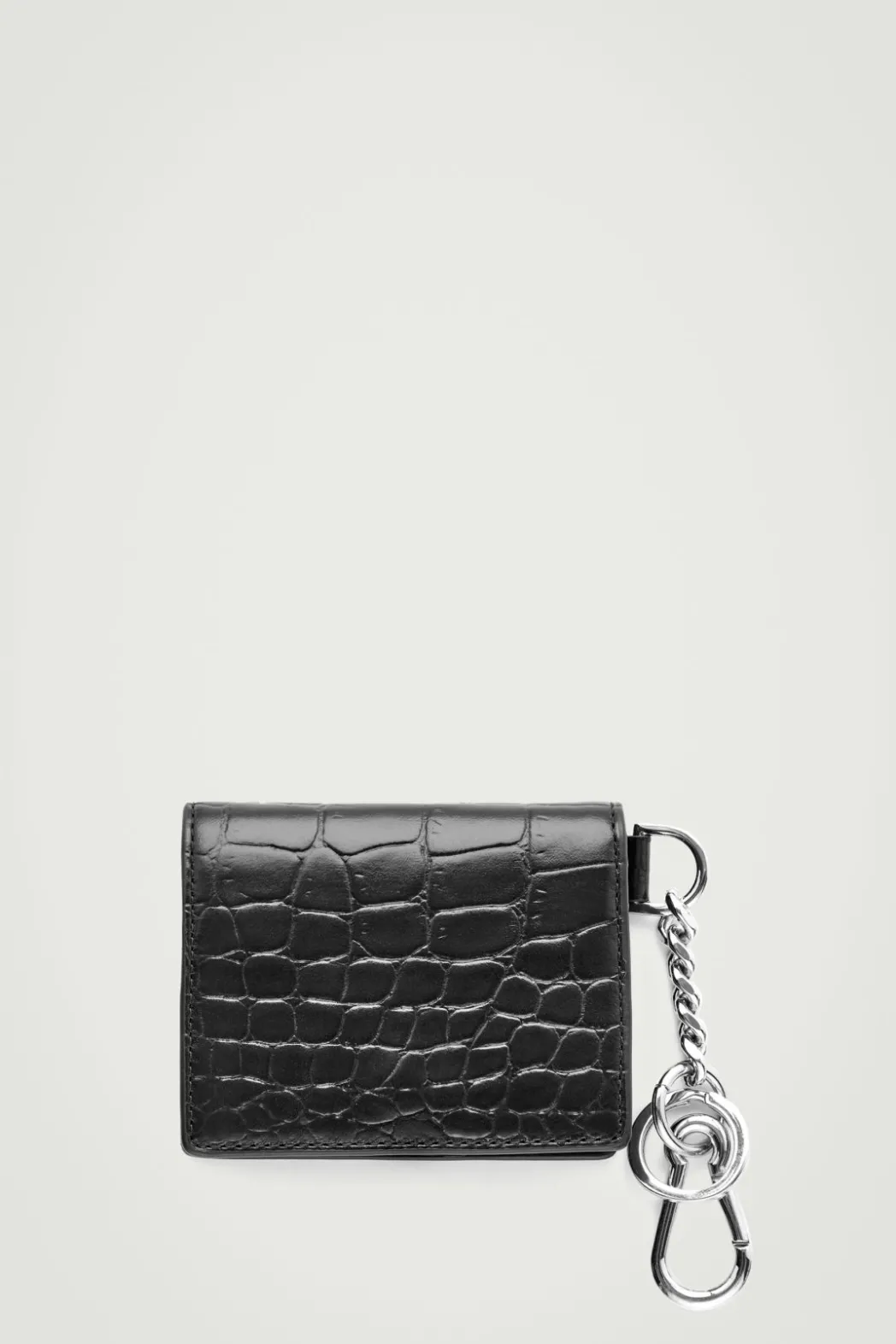 Clearance COS CROC-EFFECT LEATHER WALLET BLACK
