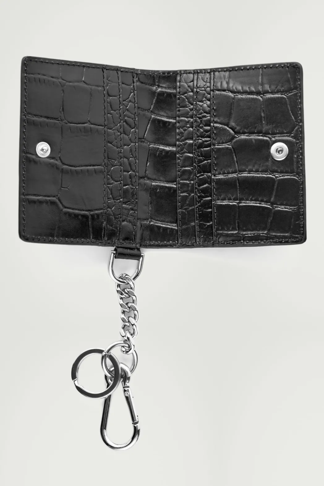 Clearance COS CROC-EFFECT LEATHER WALLET BLACK