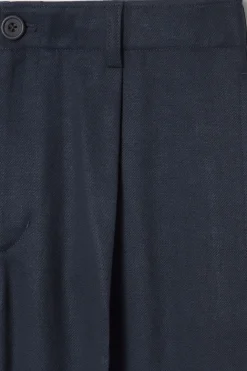 COS CROPPED BARREL-LEG PANTS NAVY