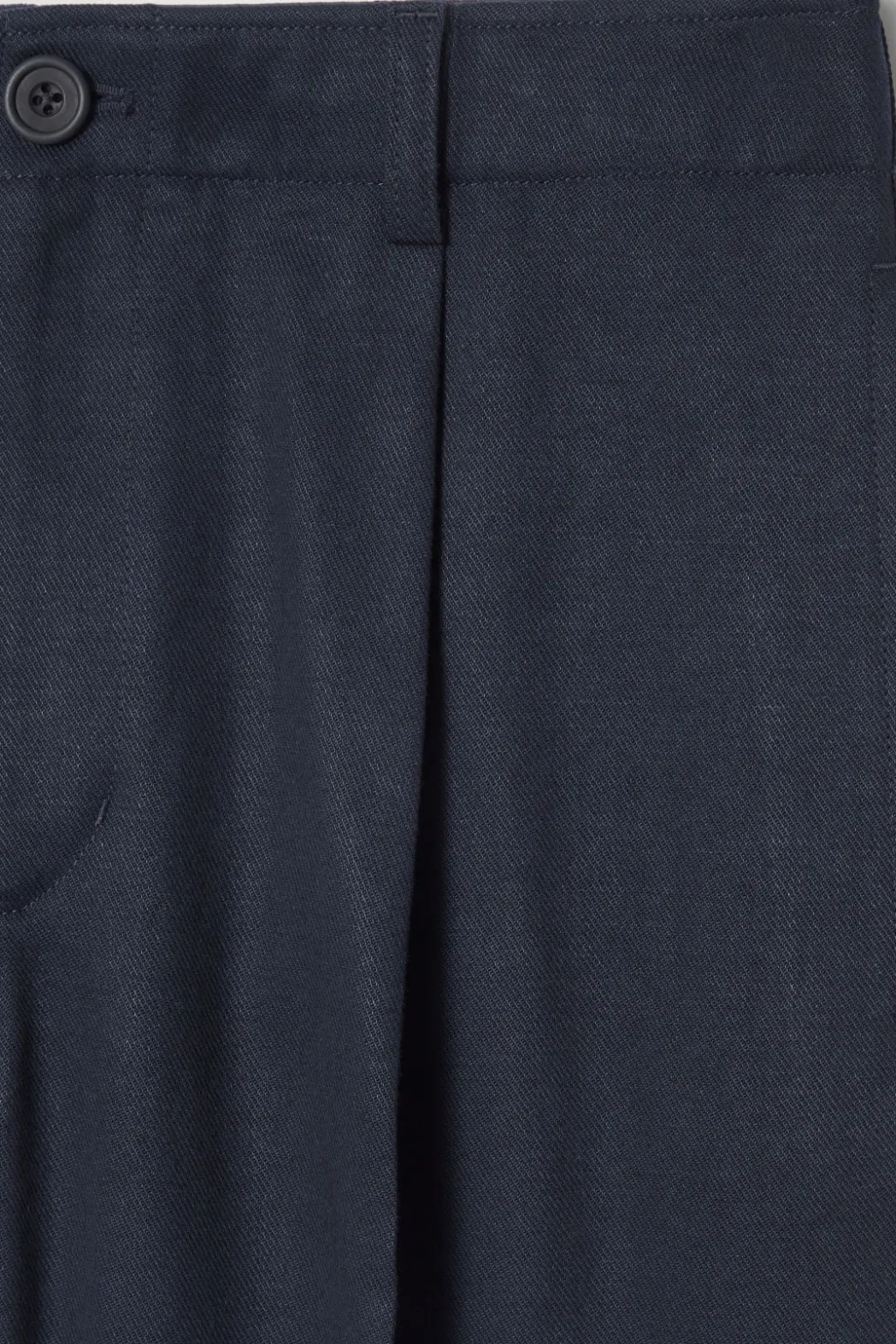COS CROPPED BARREL-LEG PANTS NAVY