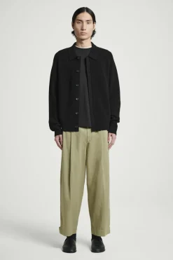 Online COS CROPPED BARREL-LEG PANTS KHAKI
