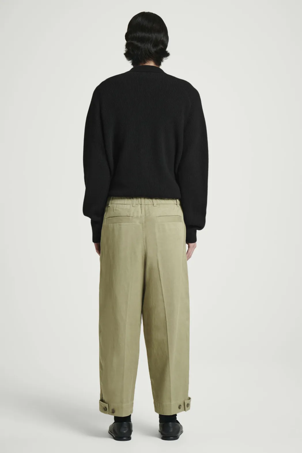 Online COS CROPPED BARREL-LEG PANTS KHAKI