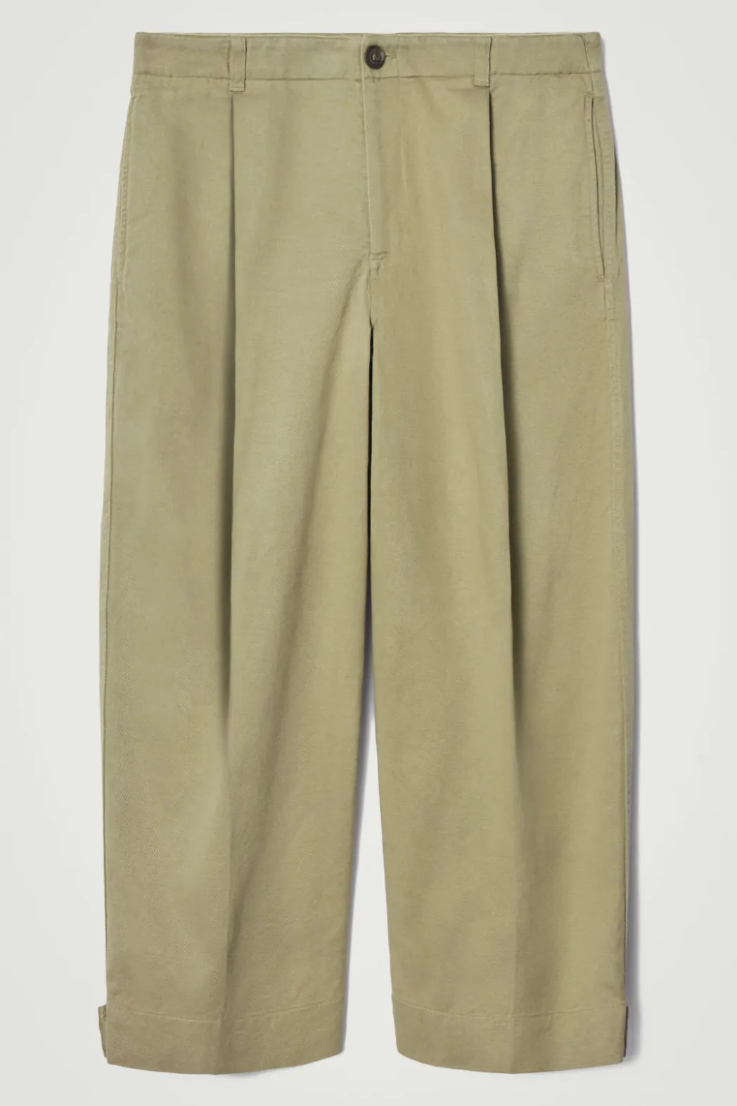 Online COS CROPPED BARREL-LEG PANTS KHAKI