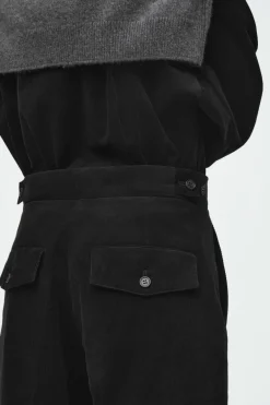 Hot COS CROPPED CORDUROY PANTS BLACK