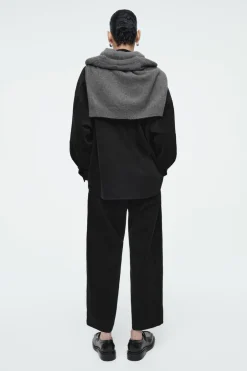 Hot COS CROPPED CORDUROY PANTS BLACK