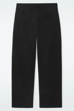 Hot COS CROPPED CORDUROY PANTS BLACK