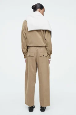 Best COS CROPPED CORDUROY PANTS BEIGE