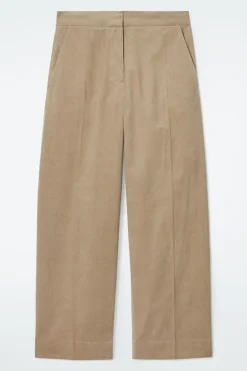 Best COS CROPPED CORDUROY PANTS BEIGE