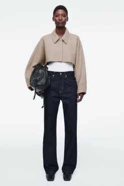 Best COS CROPPED DOUBLE-FACED WOOL JACKET BEIGE