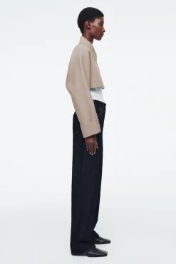 Best COS CROPPED DOUBLE-FACED WOOL JACKET BEIGE