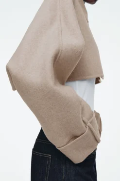 Best COS CROPPED DOUBLE-FACED WOOL JACKET BEIGE
