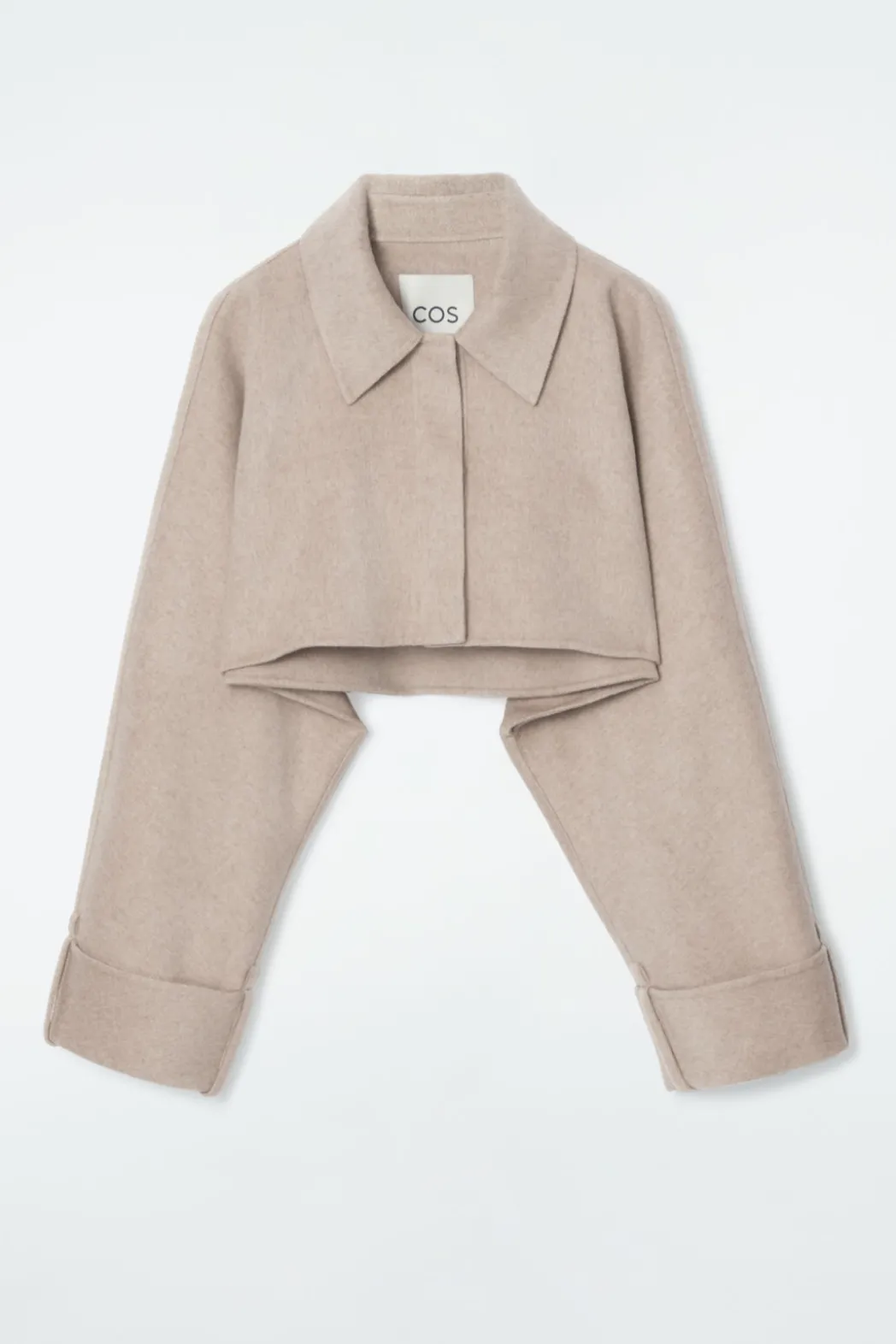 Best COS CROPPED DOUBLE-FACED WOOL JACKET BEIGE