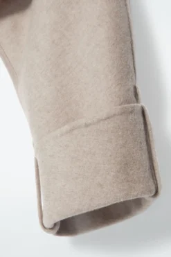 Best COS CROPPED DOUBLE-FACED WOOL JACKET BEIGE