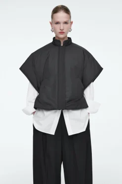 Online COS CROPPED PADDED HYBRID VEST CHARCOAL