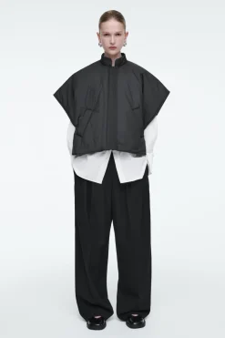 Online COS CROPPED PADDED HYBRID VEST CHARCOAL