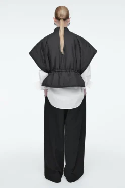 Online COS CROPPED PADDED HYBRID VEST CHARCOAL