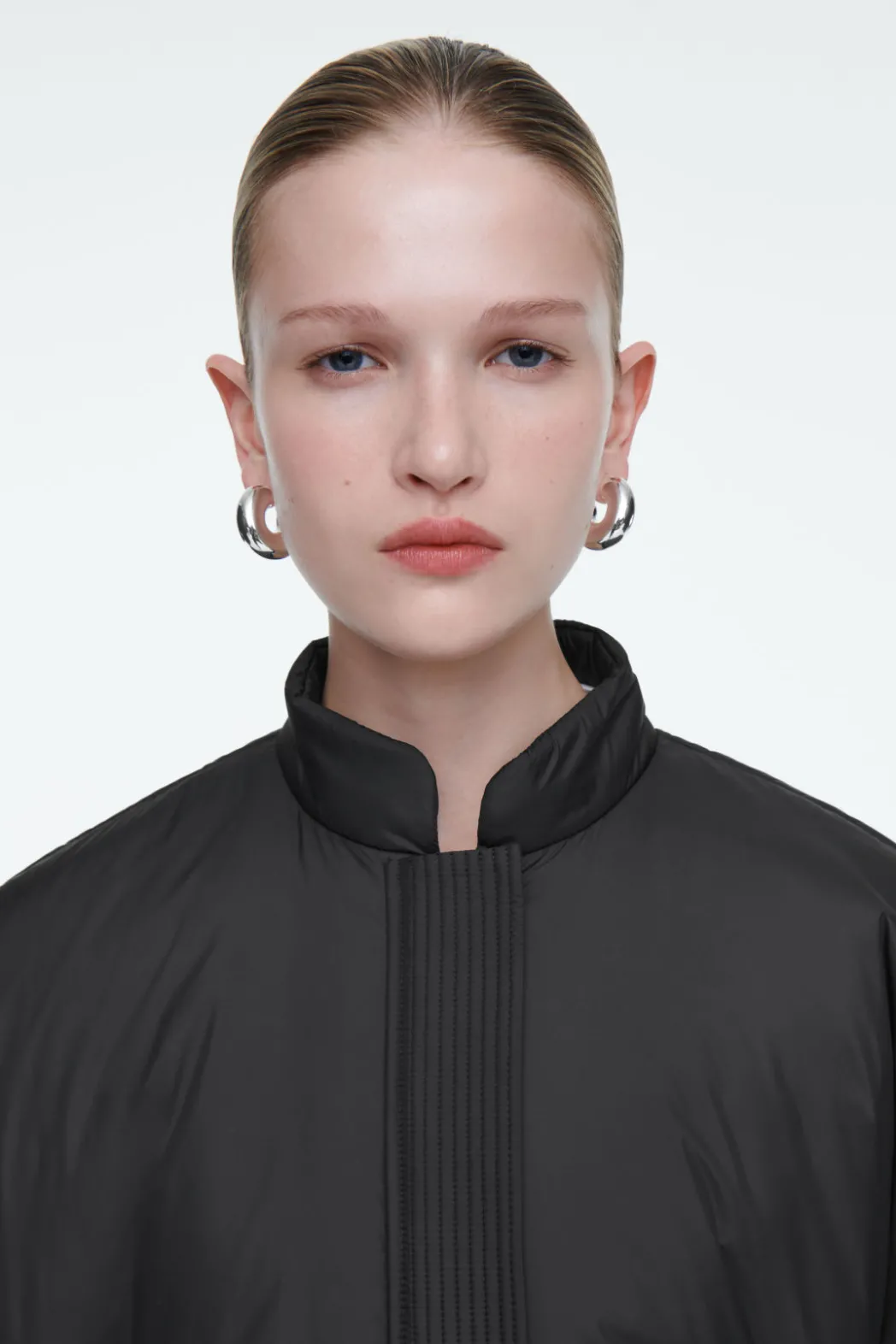 Online COS CROPPED PADDED HYBRID VEST CHARCOAL