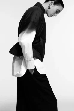 Online COS CROPPED PADDED HYBRID VEST CHARCOAL