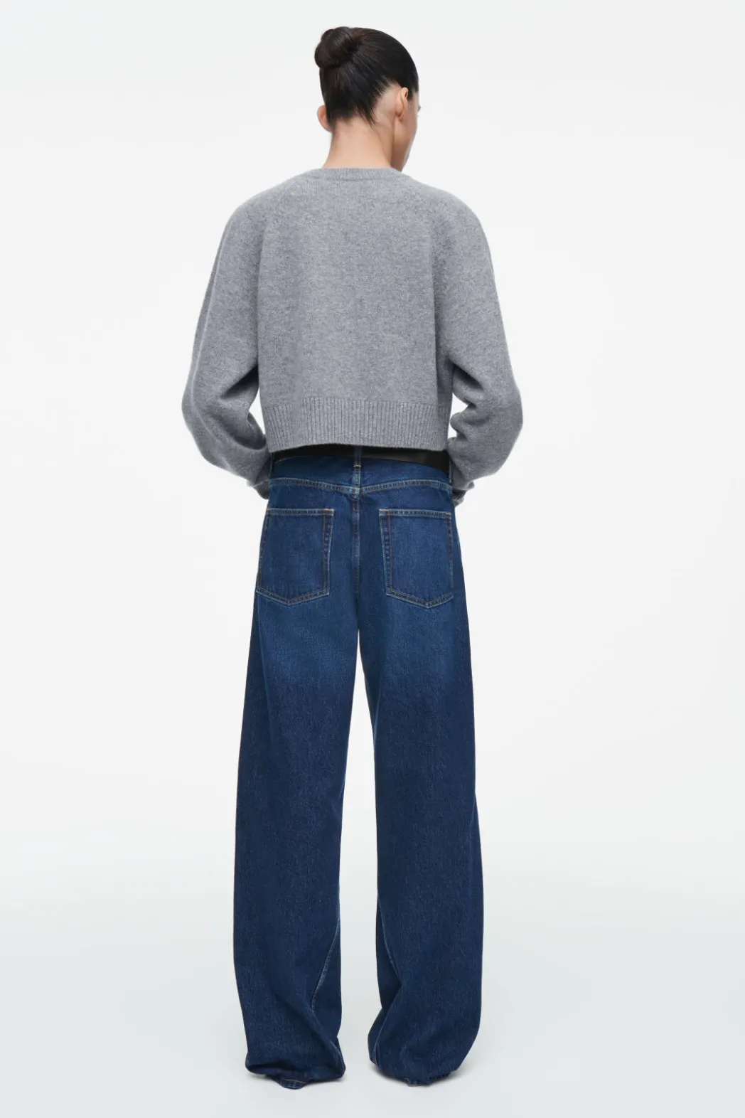 Best COS CROPPED WOOL CARDIGAN GRAY MÉLANGE