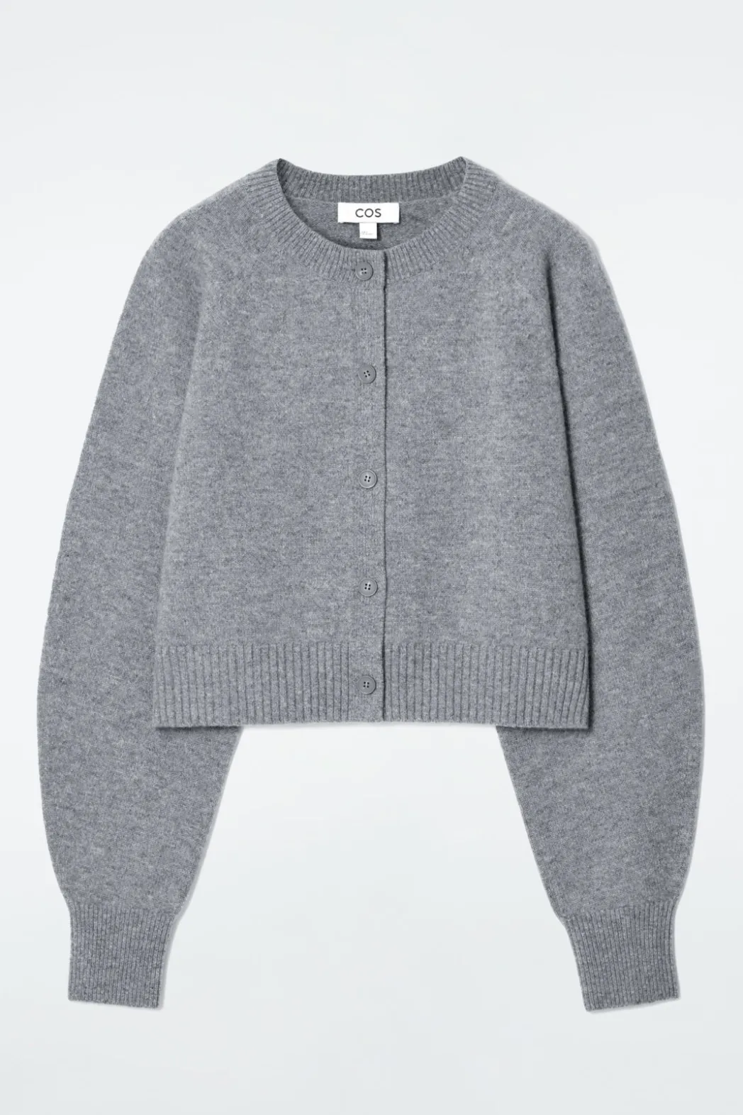 Best COS CROPPED WOOL CARDIGAN GRAY MÉLANGE