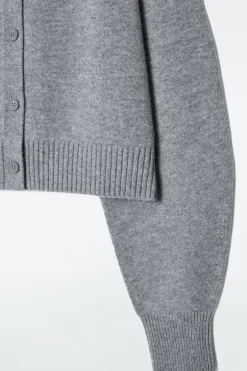 Best COS CROPPED WOOL CARDIGAN GRAY MÉLANGE