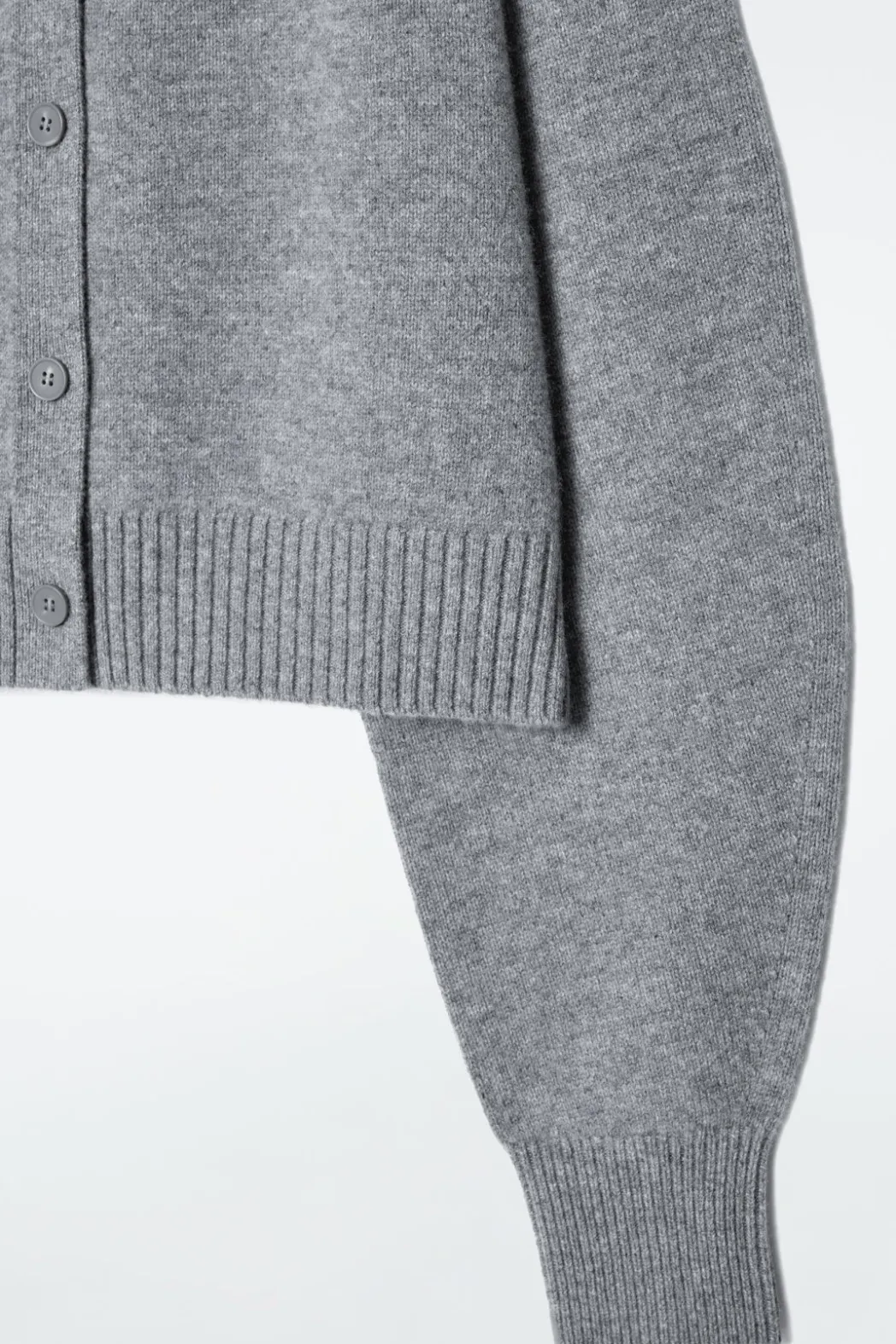 Best COS CROPPED WOOL CARDIGAN GRAY MÉLANGE