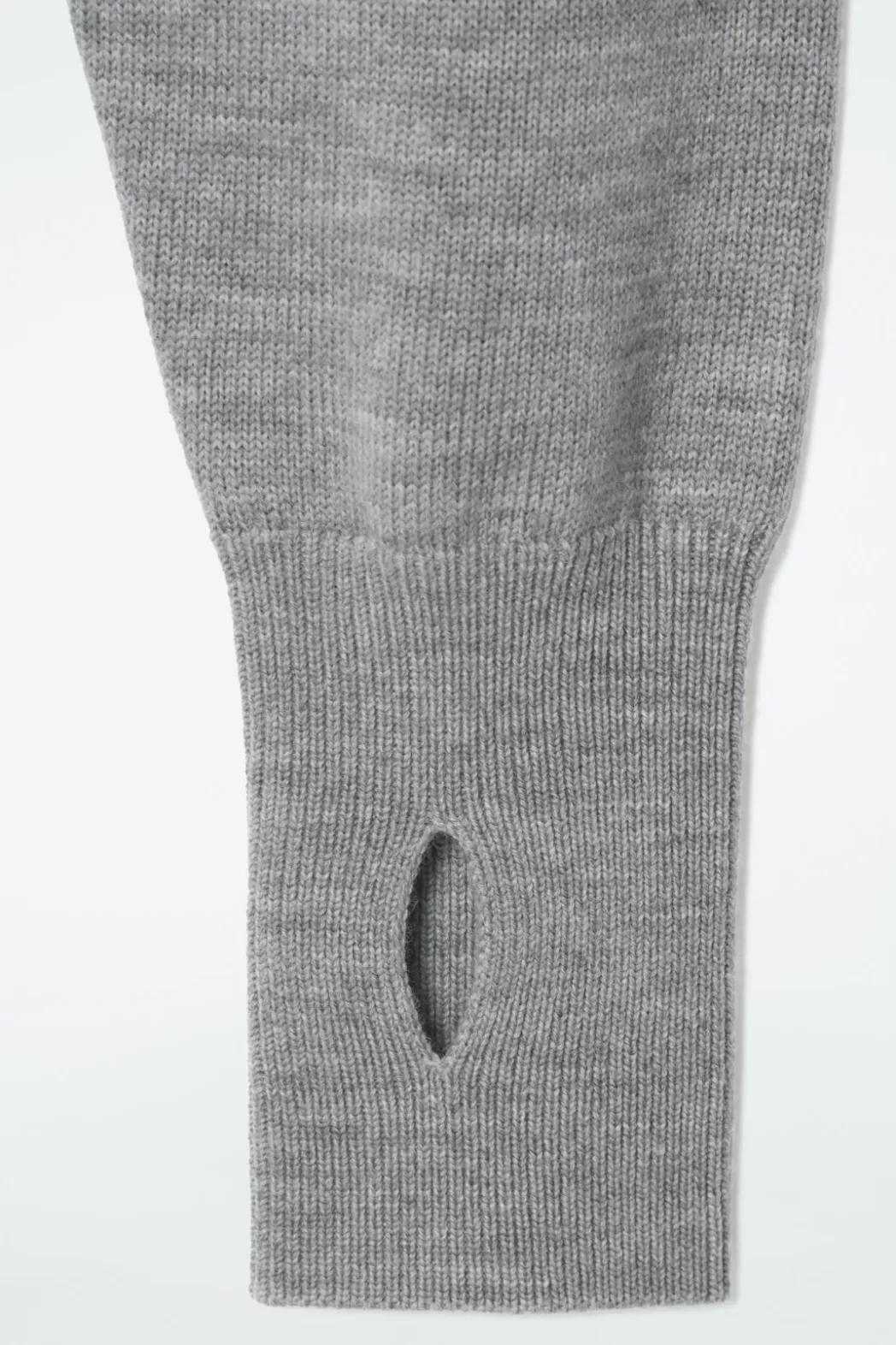 New COS CROPPED WOOL HOODIE GRAY