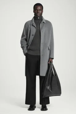 Clearance COS CROPPED WOOL-BLEND FLARED PANTS BLACK