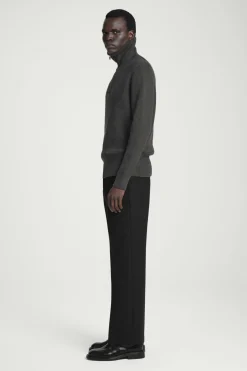 Clearance COS CROPPED WOOL-BLEND FLARED PANTS BLACK