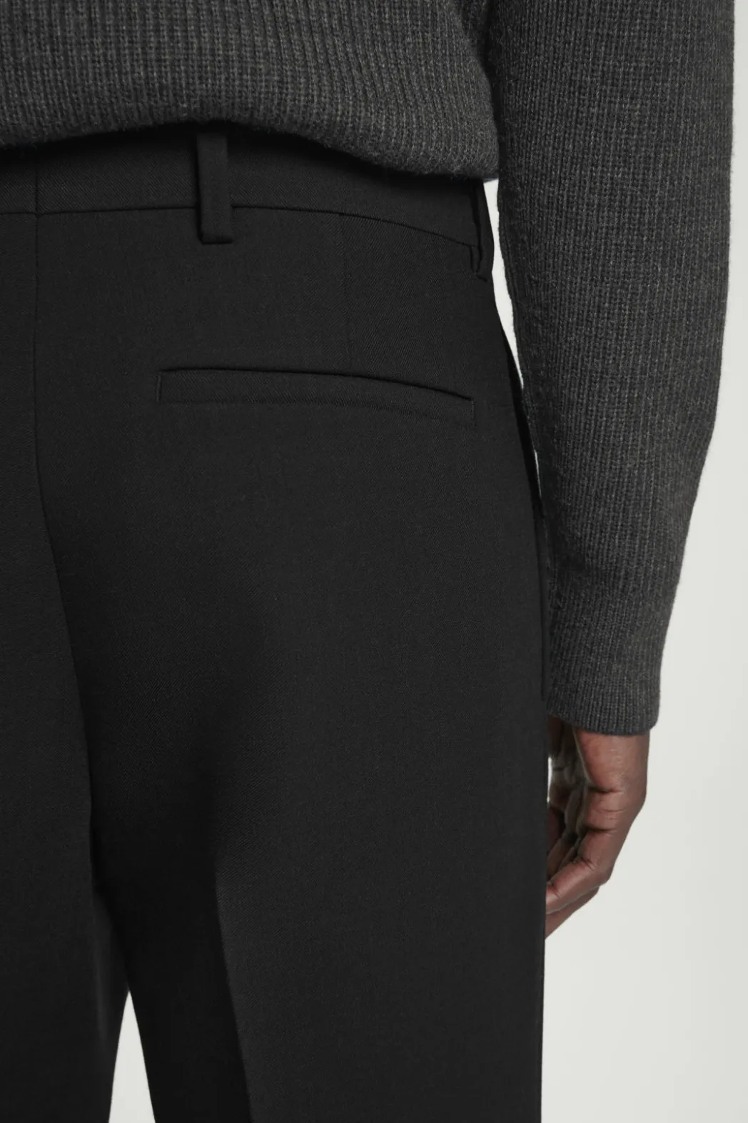Clearance COS CROPPED WOOL-BLEND FLARED PANTS BLACK